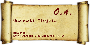 Oszaczki Alojzia névjegykártya
